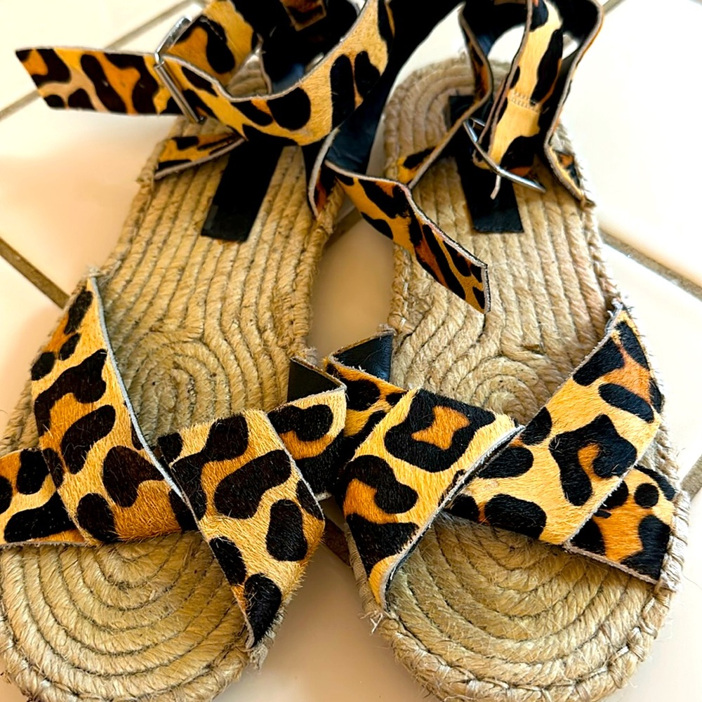 2 for $10 ASOS chettah haired sandals sz 8